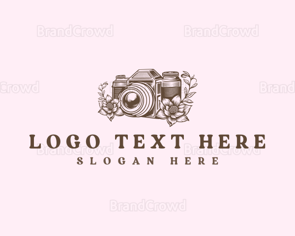 Camera Photography Floral Logo