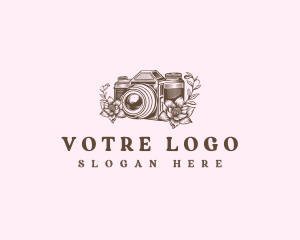 Vlogger - Camera Photography Floral logo design