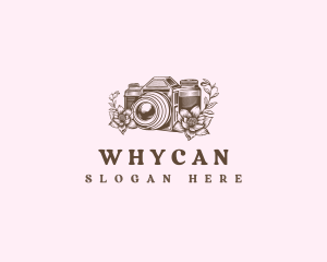 Vlogging - Camera Photography Floral logo design