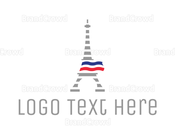 Striped Eiffel Tower Logo