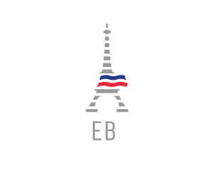 Striped Eiffel Tower Logo