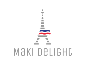 Striped Eiffel Tower Logo