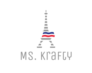 Striped Eiffel Tower Logo