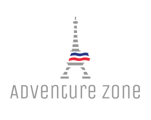 Striped Eiffel Tower logo design