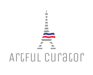 Striped Eiffel Tower logo design