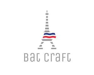 Striped Eiffel Tower logo design