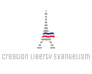 Striped Eiffel Tower logo design