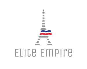 Striped Eiffel Tower logo design