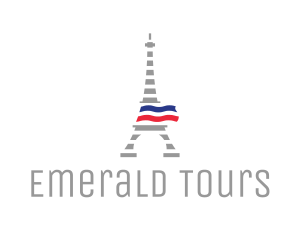 Striped Eiffel Tower logo design