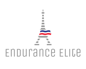 Striped Eiffel Tower logo design