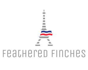 Striped Eiffel Tower logo design