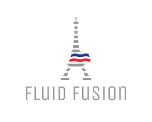 Striped Eiffel Tower logo design