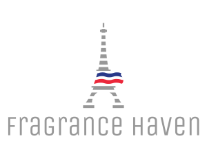 Striped Eiffel Tower logo design