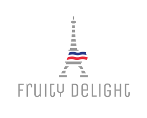 Striped Eiffel Tower logo design