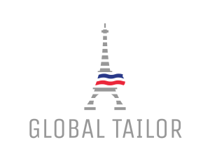 Striped Eiffel Tower logo design