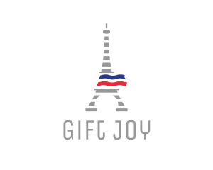 Striped Eiffel Tower logo design