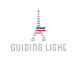 Striped Eiffel Tower logo design