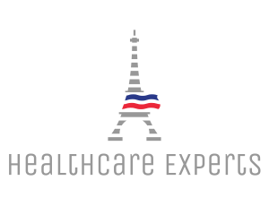 Striped Eiffel Tower logo design