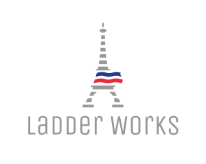 Striped Eiffel Tower logo design