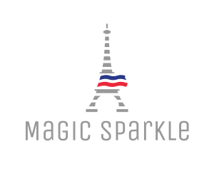 Striped Eiffel Tower logo design