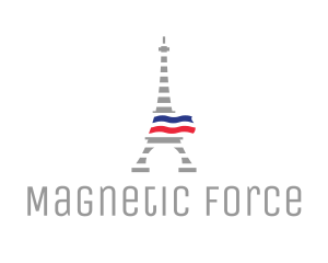 Striped Eiffel Tower logo design