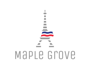 Striped Eiffel Tower logo design