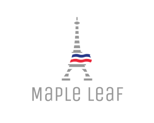 Striped Eiffel Tower logo design