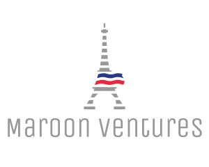 Striped Eiffel Tower logo design