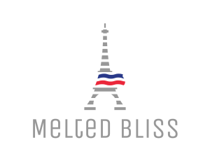 Striped Eiffel Tower logo design