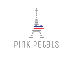 Striped Eiffel Tower logo design