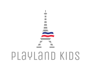 Striped Eiffel Tower logo design