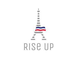 Striped Eiffel Tower logo design