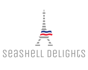 Striped Eiffel Tower logo design