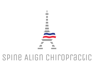 Striped Eiffel Tower logo design