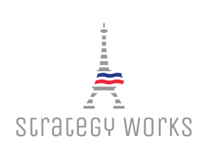 Striped Eiffel Tower logo design