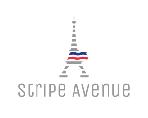 Striped Eiffel Tower logo design