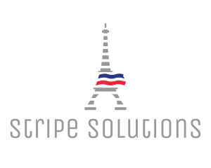 Stripe - Striped Eiffel Tower logo design