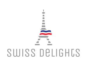 Striped Eiffel Tower logo design