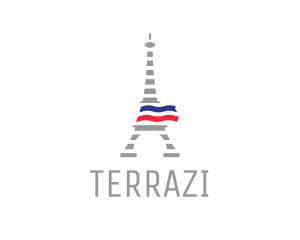 Striped Eiffel Tower logo design