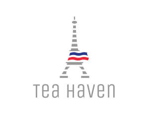 Striped Eiffel Tower logo design