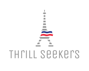 Striped Eiffel Tower logo design