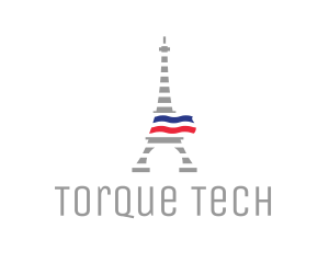 Striped Eiffel Tower logo design