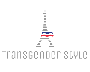 Striped Eiffel Tower logo design