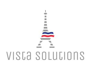 Striped Eiffel Tower logo design