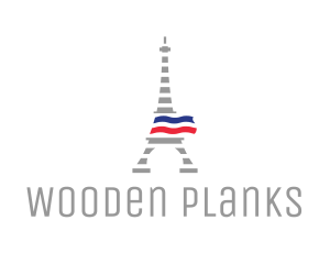 Striped Eiffel Tower logo design