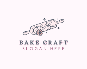 Rolling Pin Floral Baker logo design