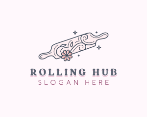 Rolling Pin Floral Baker logo design