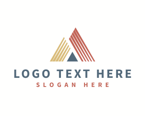 Company - Triangle Lines Company Letter A logo design