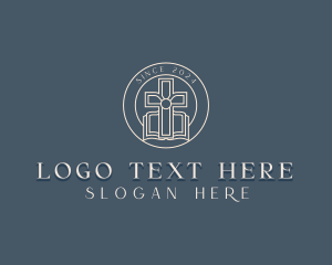 Fellowship - Spiritual Bible Cross logo design