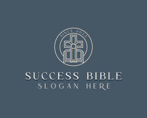 Bible - Spiritual Bible Cross logo design